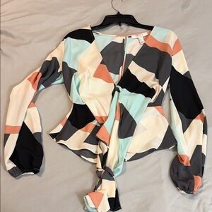 Forever 21 Multicolor Geometric Blouse